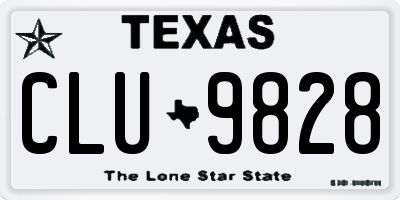 TX license plate CLU9828