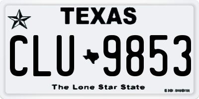 TX license plate CLU9853