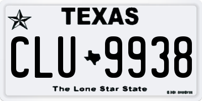 TX license plate CLU9938