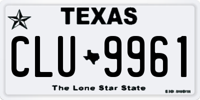 TX license plate CLU9961