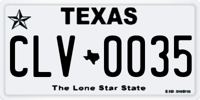 TX license plate CLV0035