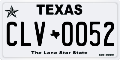 TX license plate CLV0052