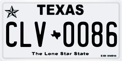 TX license plate CLV0086