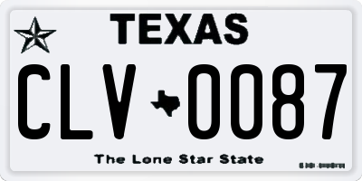 TX license plate CLV0087