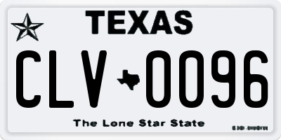 TX license plate CLV0096