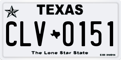 TX license plate CLV0151