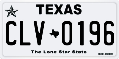 TX license plate CLV0196