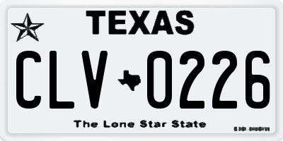 TX license plate CLV0226