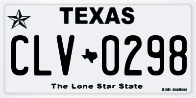 TX license plate CLV0298