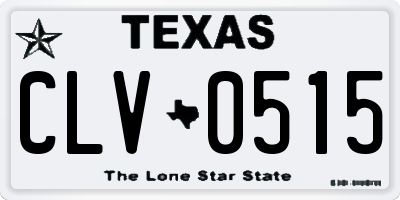TX license plate CLV0515