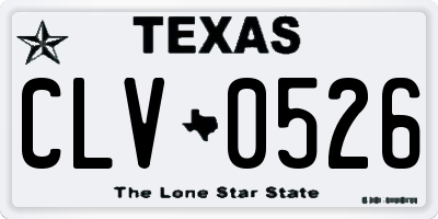 TX license plate CLV0526