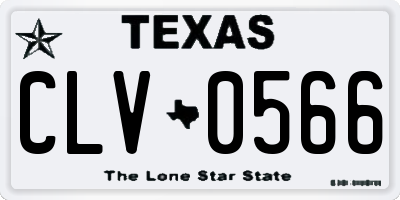 TX license plate CLV0566