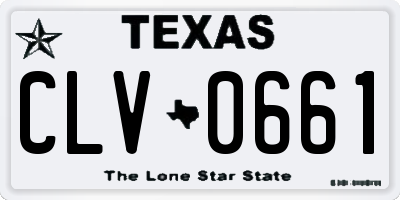 TX license plate CLV0661