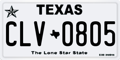 TX license plate CLV0805