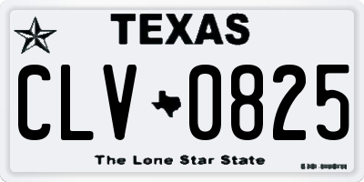 TX license plate CLV0825