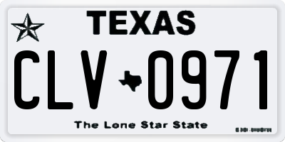 TX license plate CLV0971