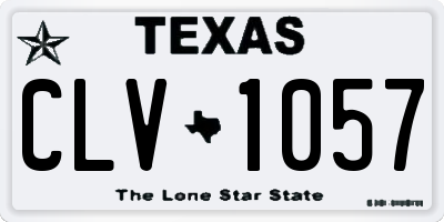 TX license plate CLV1057