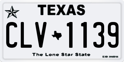 TX license plate CLV1139