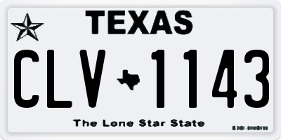 TX license plate CLV1143