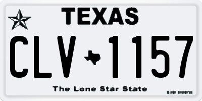 TX license plate CLV1157