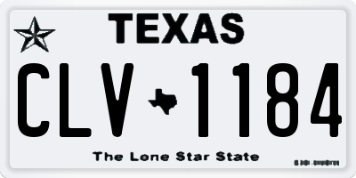 TX license plate CLV1184