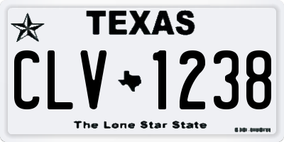 TX license plate CLV1238