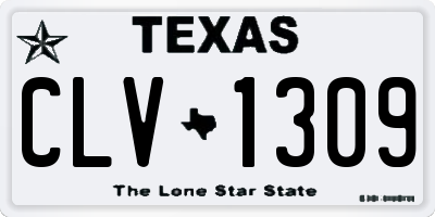 TX license plate CLV1309