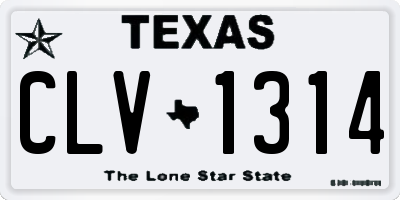 TX license plate CLV1314