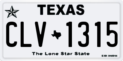 TX license plate CLV1315
