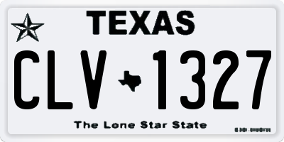 TX license plate CLV1327