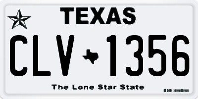 TX license plate CLV1356