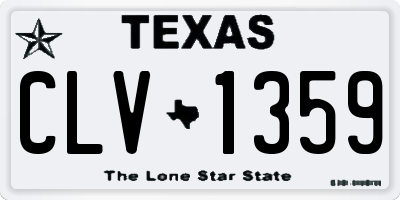 TX license plate CLV1359