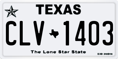 TX license plate CLV1403