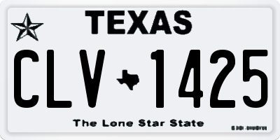 TX license plate CLV1425