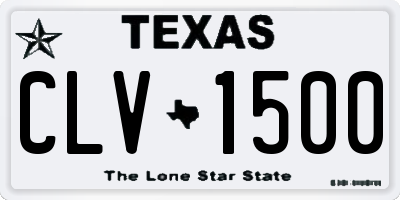 TX license plate CLV1500