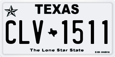 TX license plate CLV1511