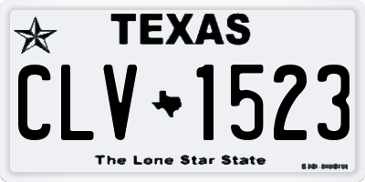 TX license plate CLV1523