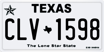 TX license plate CLV1598