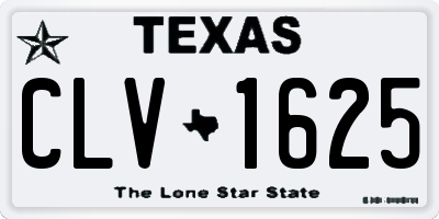 TX license plate CLV1625