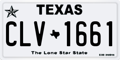 TX license plate CLV1661