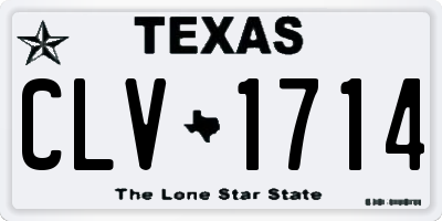 TX license plate CLV1714