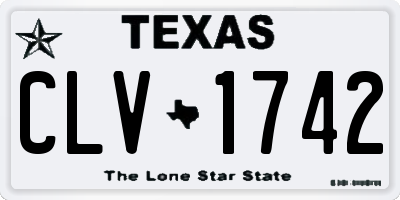 TX license plate CLV1742