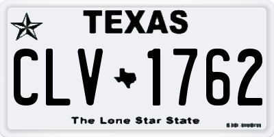 TX license plate CLV1762