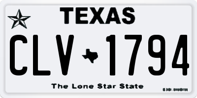 TX license plate CLV1794