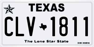 TX license plate CLV1811
