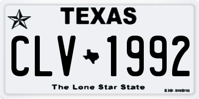 TX license plate CLV1992