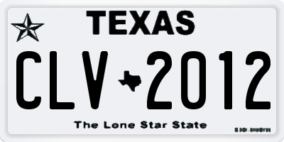 TX license plate CLV2012
