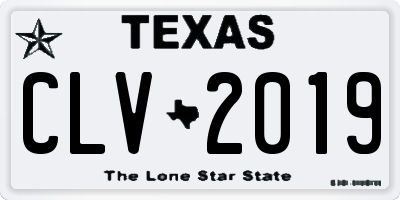 TX license plate CLV2019