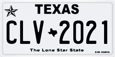 TX license plate CLV2021
