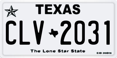 TX license plate CLV2031